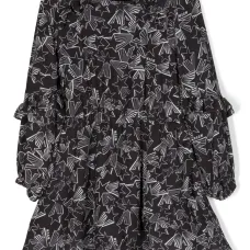 Платье с оборками и принтом