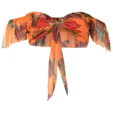 Укороченный топ с цветочным узором