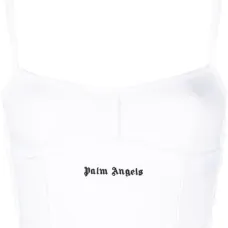 Укороченный топ с вышитым логотипом