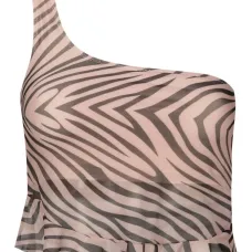 Топ на одно плечо с анималистичным узором Топ на одно плечо с анималистичным узором