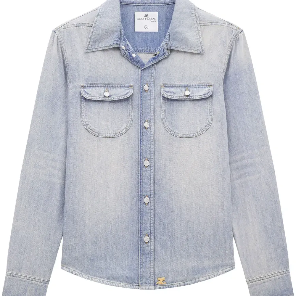 Джинсовая рубашка с логотипом