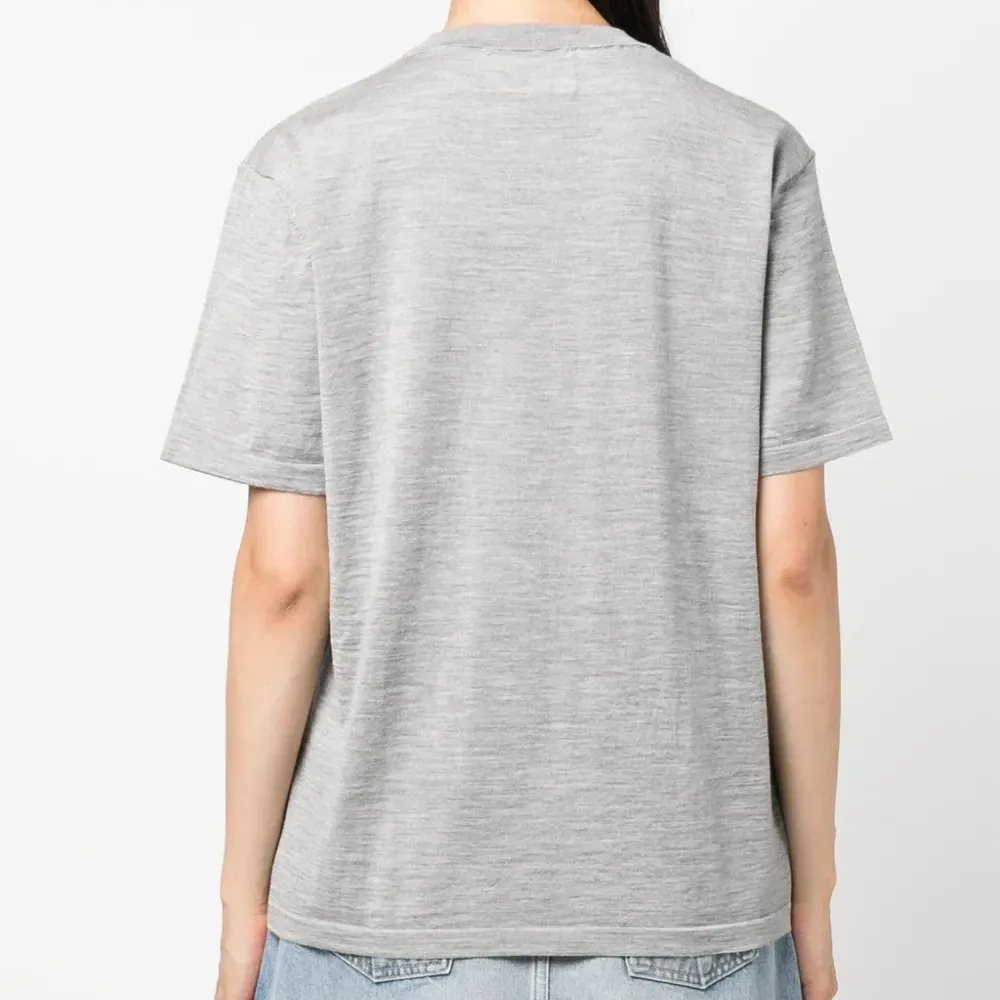 Меланжевая футболка из смесовой шерсти