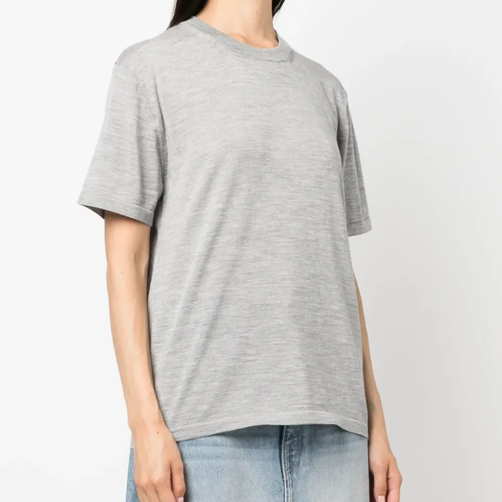 Меланжевая футболка из смесовой шерсти