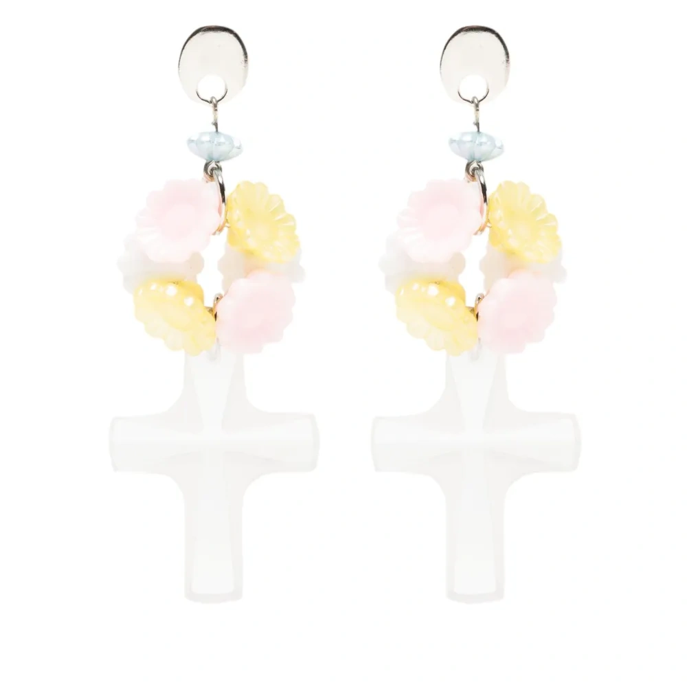 Серьга с подвеской в форме креста