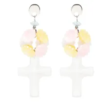 Серьга с подвеской в форме креста Серьга с подвеской в форме креста