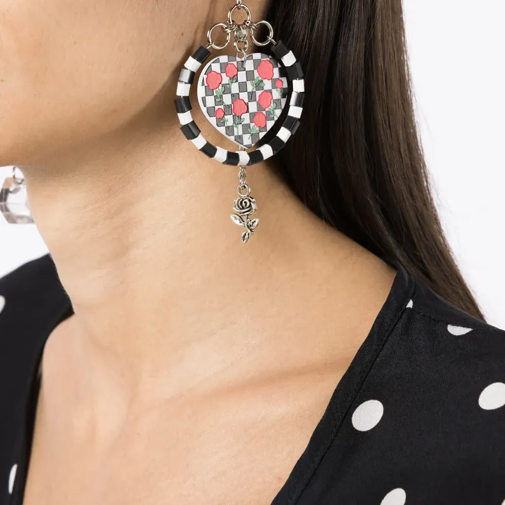 Серьги в клетку