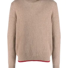 Джемпер в рубчик с высоким воротником