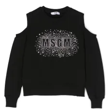 Толстовка с логотипом и открытыми плечами Толстовка с логотипом и открытыми плечами