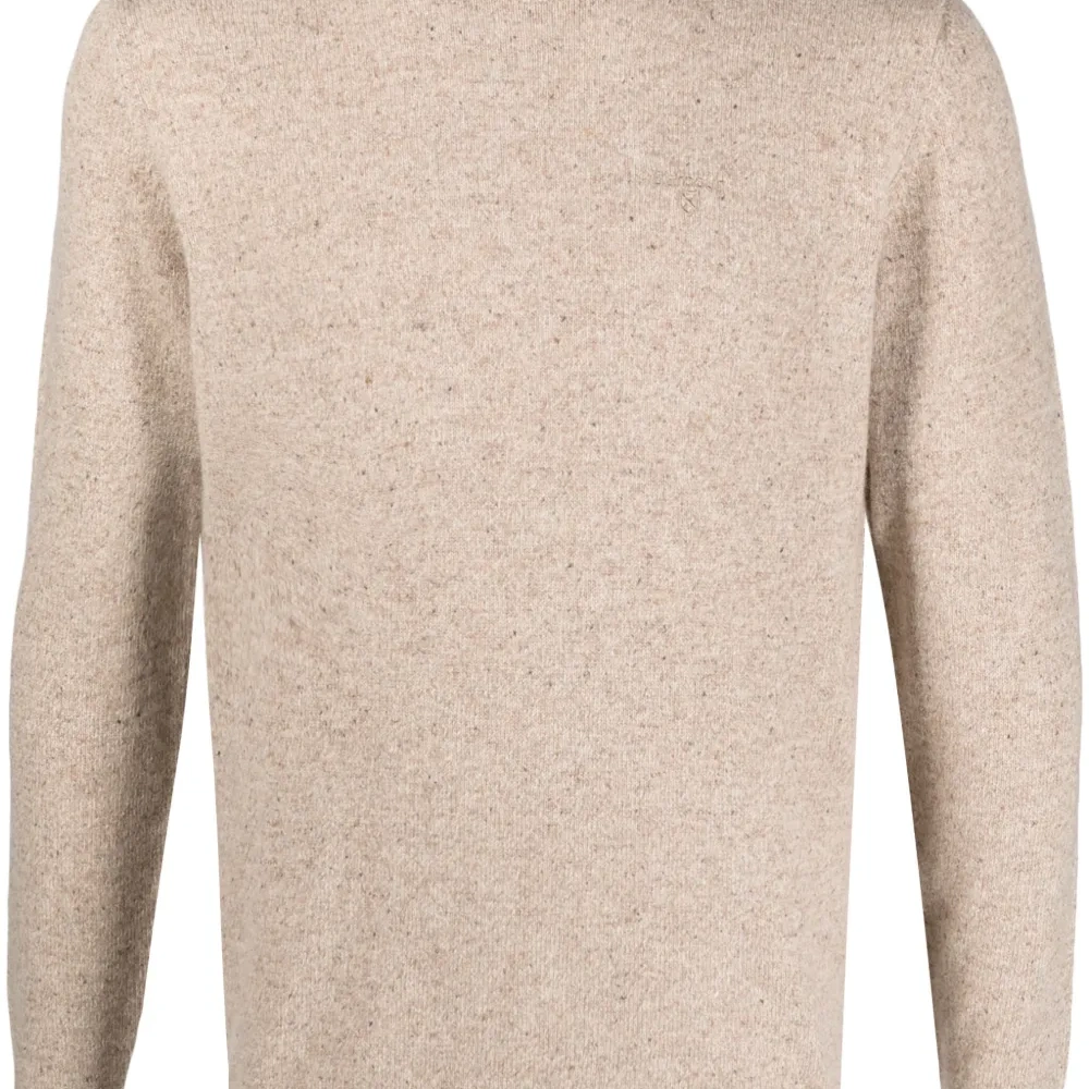 Меланжевый джемпер с круглым вырезом