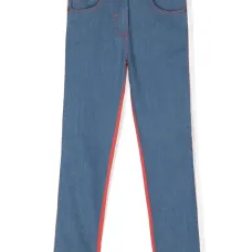 Джинсы скинни с логотипами на лампасах