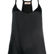 Атласный топ с V-образным вырезом