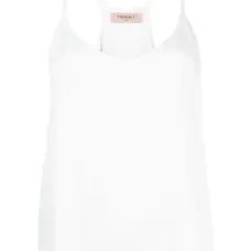 Атласный топ с V-образным вырезом