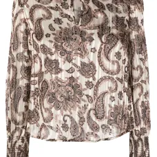 Плиссированная блузка с принтом пейсли Плиссированная блузка с принтом пейсли