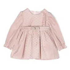 Бархатное платье в горох с оборками