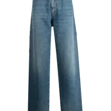 Прямые джинсы с завышенной талией