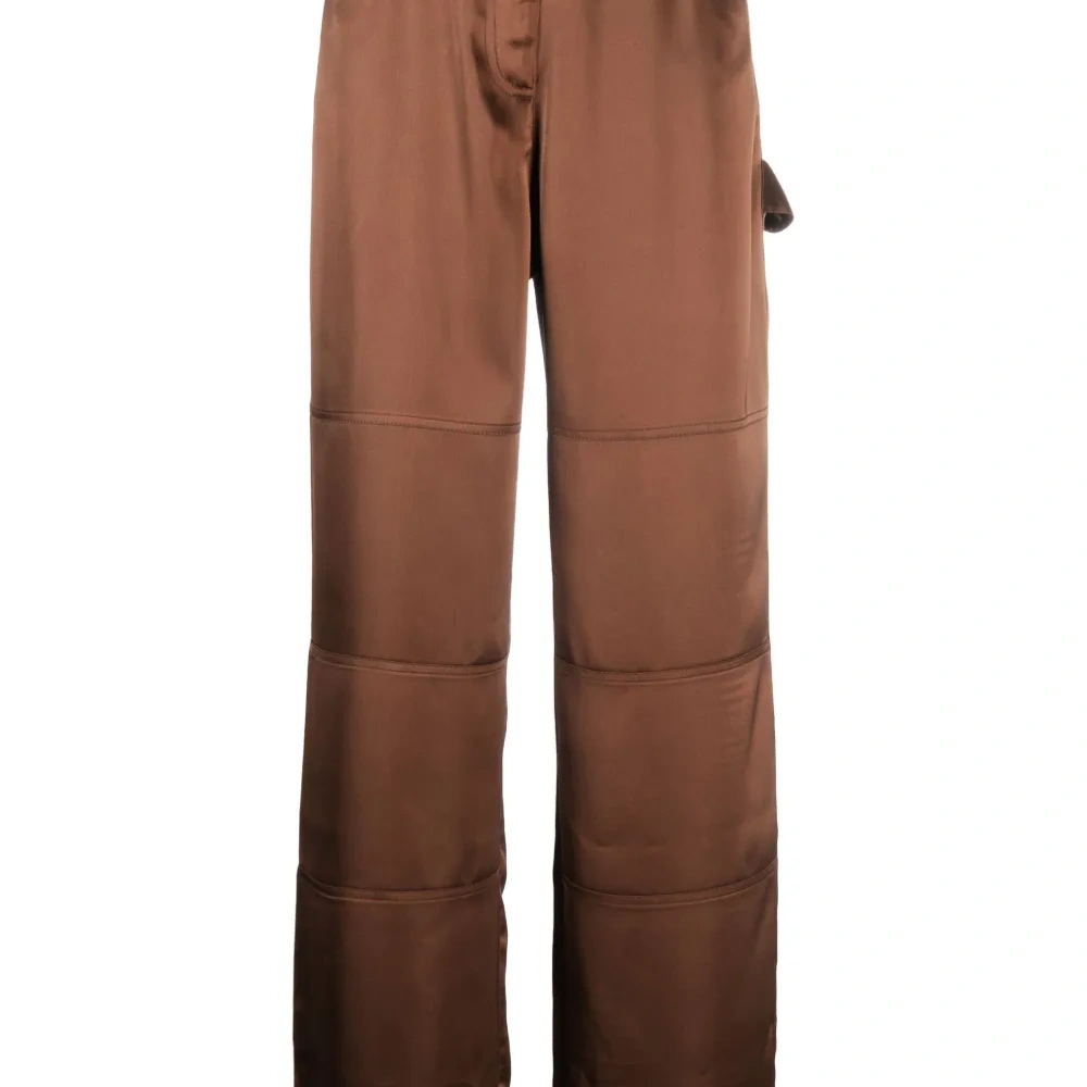 Атласные брюки прямого кроя