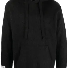 Трикотажное худи с нашивкой-логотипом