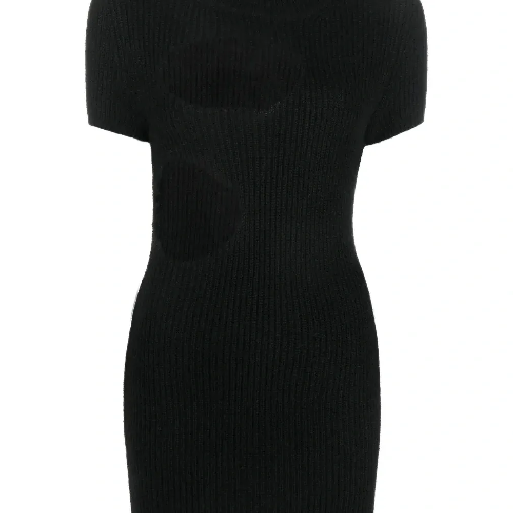 Платье мини в рубчик