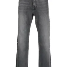 Прямые джинсы с вышитым логотипом Прямые джинсы с вышитым логотипом