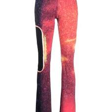 Расклешенные брюки с абстрактным принтом