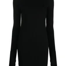 Платье мини из джерси с декоративной строчкой