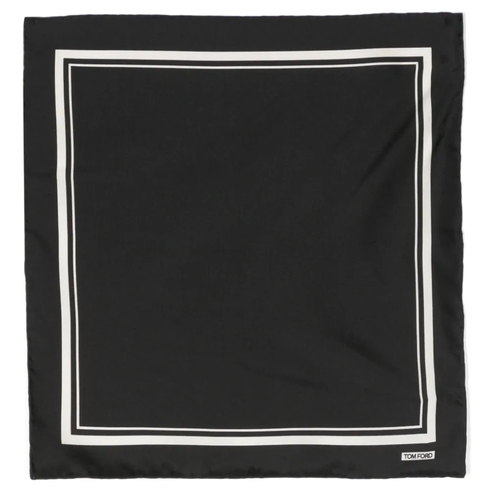 Полосатый шелковый шарф с логотипом