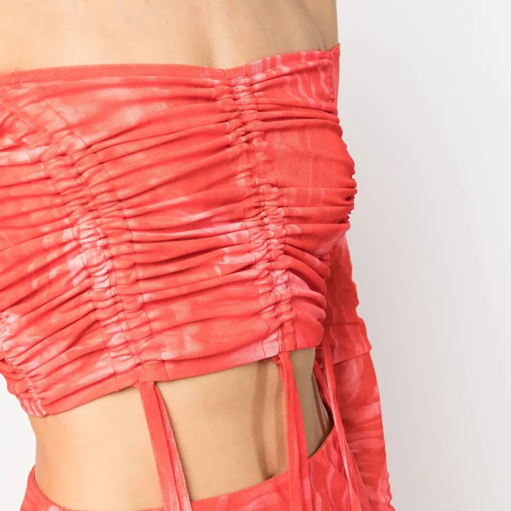 Плиссированный укороченный топ Плиссированный укороченный топ