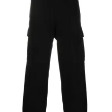 Logo-patch cotton cargo trousers