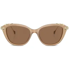 Солнцезащитные очки в оправе 'кошачий глаз' с кристаллами Солнцезащитные очки в оправе 'кошачий глаз' с кристаллами