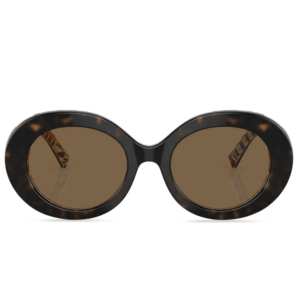 Солнцезащитные очки в круглой оправе с принтом Carretto