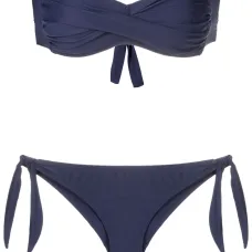 Twisted bandeau strapless bikini