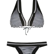 Бикини в полоску с вырезом халтер