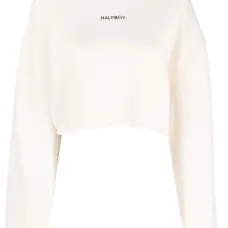 Укороченная толстовка с вышитым логотипом