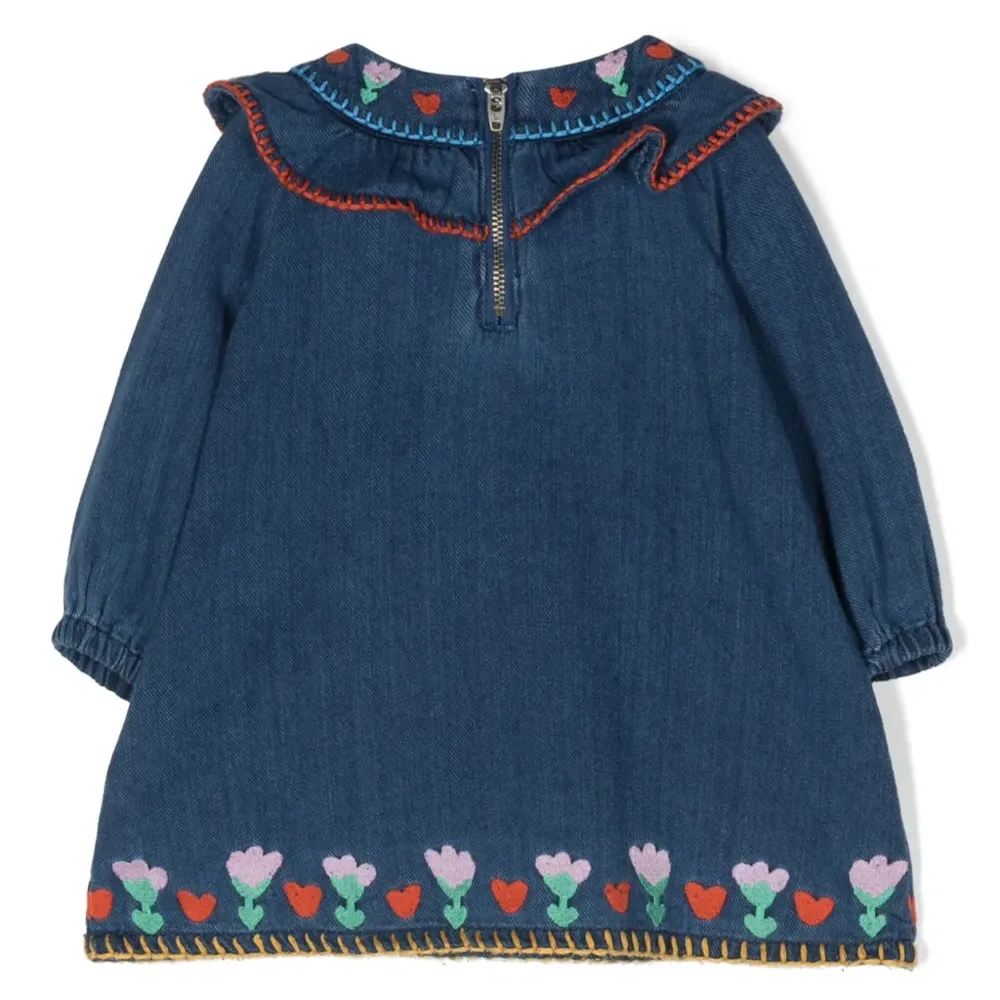 Джинсовое платье с вышивкой