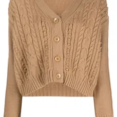 Кардиган из чистой шерсти с V-образным вырезом