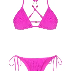 Woven-design triangle bikini
