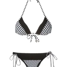 Бикини в полоску с треугольными чашками