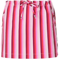 Striped drawstring-waist miniskirt