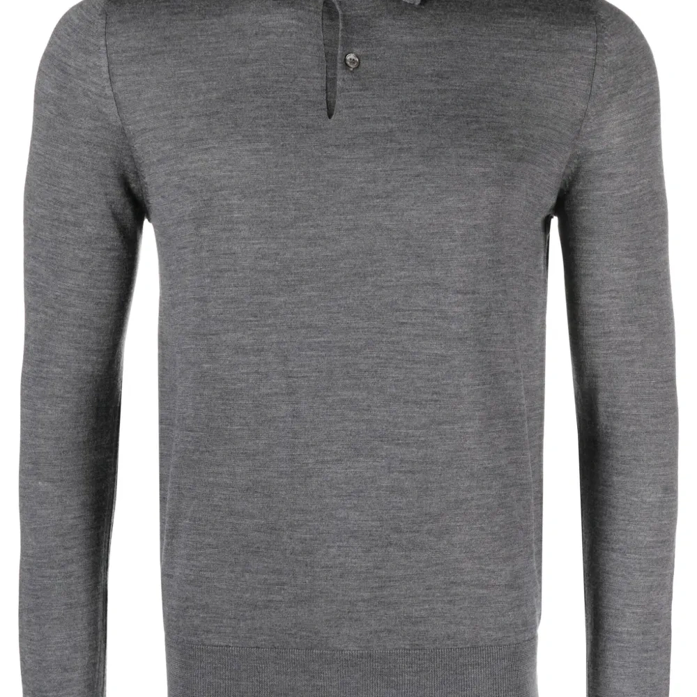 Рубашка поло из шерсти с длинными рукавами