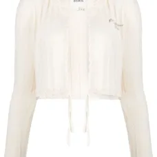 Кардиган в рубчик с вышитым логотипом