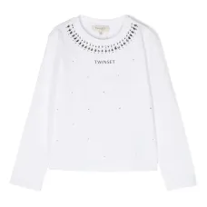 футболка из джерси со стразами