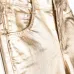 Metallic-finish straight-leg trousers
