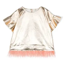 Ruffled-cuffs organic-cotton T-shirt Ruffled-cuffs organic-cotton T-shirt