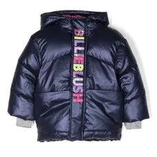 Атласный пуховик с логотипом