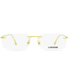 Очки в квадратной безободковой оправе