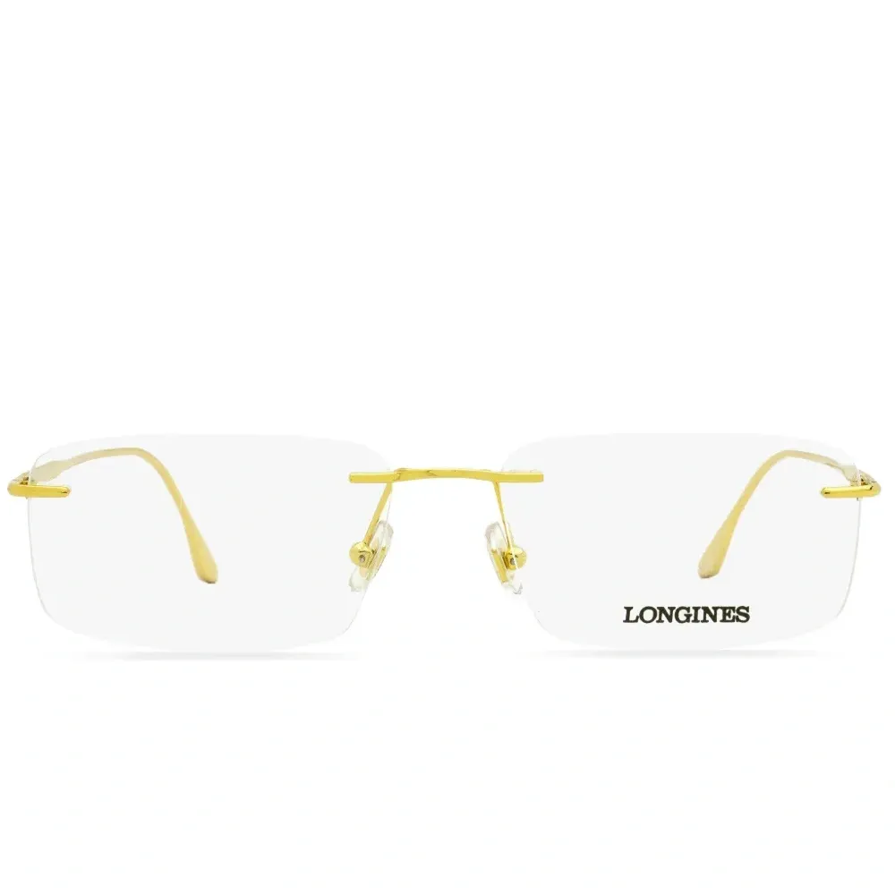 Очки в квадратной безободковой оправе