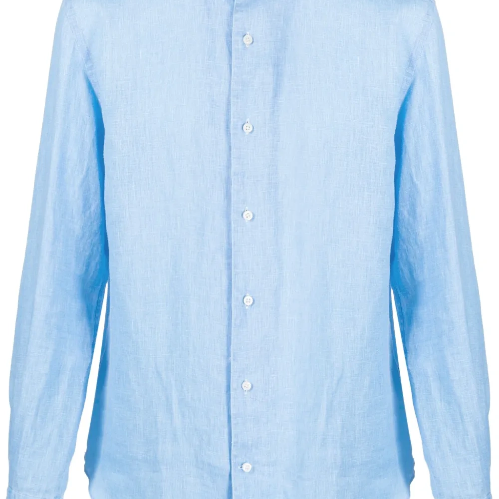 Льняная рубашка с длинными рукавами