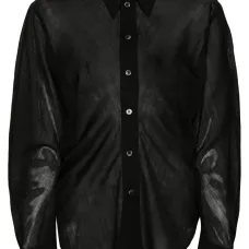 Полупрозрачная рубашка из смесовой шерсти