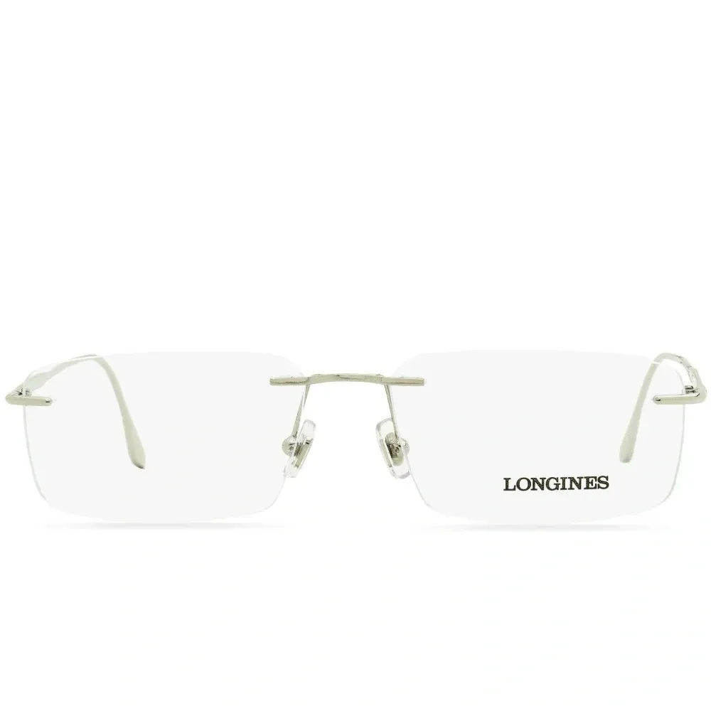 Очки в квадратной безободковой оправе