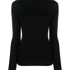 Топ из шерсти мериноса с высоким воротником